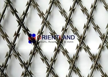 High Tensile Core Security Razor Wire Fence 0.45mm Blade Thickness Difficult To Cut
